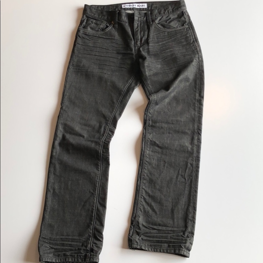 Express Jeans Black Rocco Slim Straight 29/30
